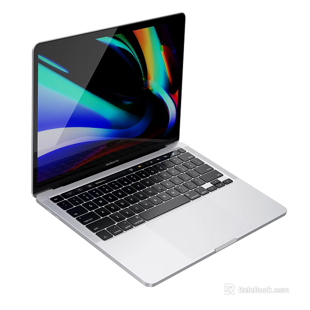 Silver Laptop With Black Keyboard Colorful Screen Display Modern Thin Profile and High Resolution Visuals 3d model 