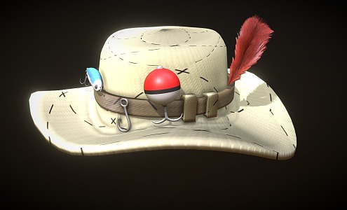 Modern Hat Fishing Hat 3d model