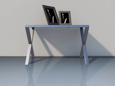 Modern Sofa and Coffee Table Set With Metal Frame and Decorative Frames 3d model