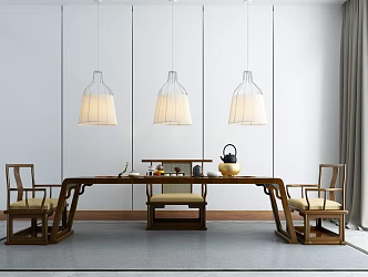 New Chinese Tea Table and Chair 3d model