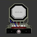 Open Weapon Device With Green Casing Internal Red And Blue Wires And Circular Panel 3d model