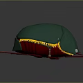 Beetle Shaped Future Architecture Featuring Green Carapace Yellow Details And Red Legs