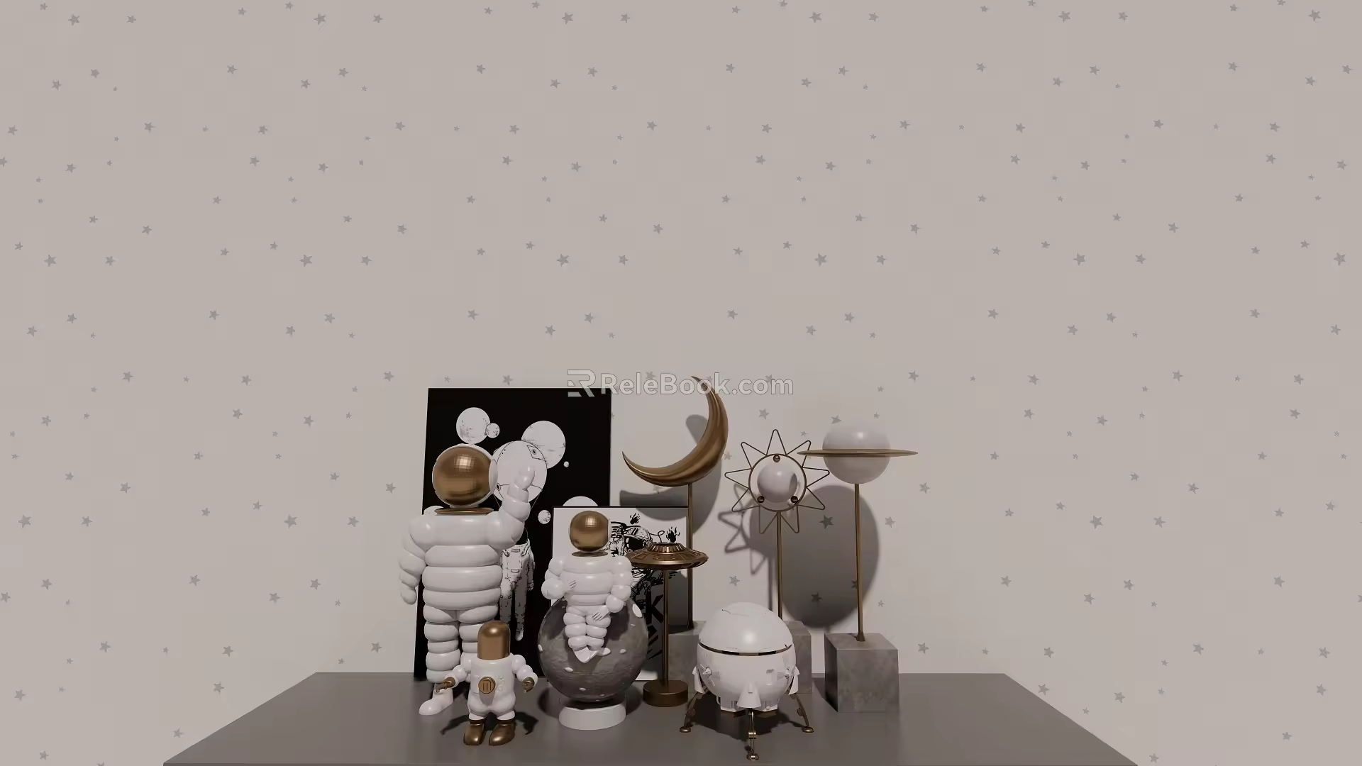 Modern Ornaments Combination Spaceman Ornaments Combination 3d model