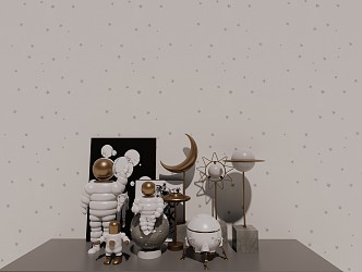 Modern Ornaments Combination Spaceman Ornaments Combination 3d model