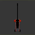 Red Hydraulic Floor Jack With Long Handle And Wheels For Industrial Lifting Equipment