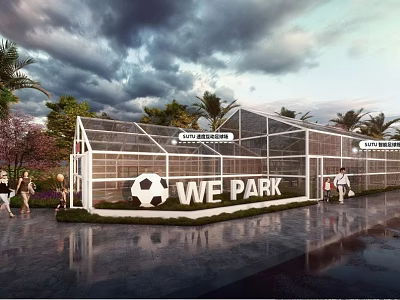 modern stadium building football 3d model