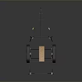Black Metal Utility Trailer Frame With Wooden Base And Support Stands