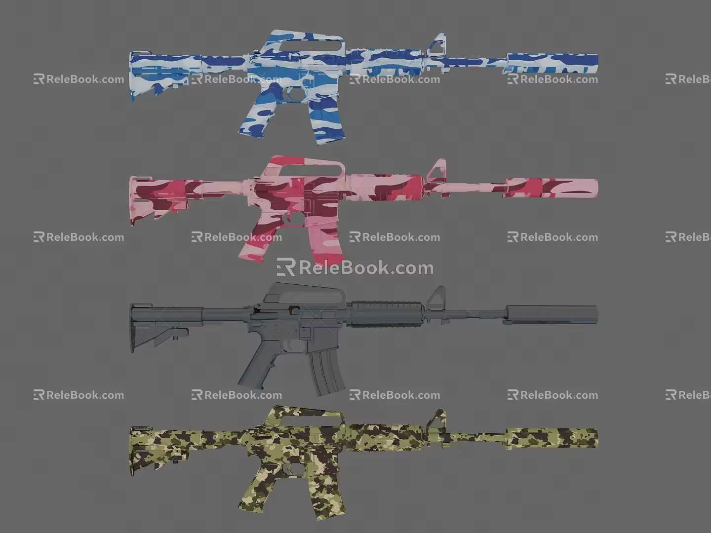 M4 submachine gun 3d model