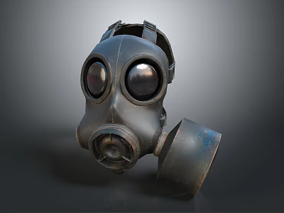 Fire Safety Equipment Featuring Protective Gas Mask For Emergency Use And Safety 3d model