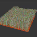Red Furry Square Mat With Soft Textured Surface And Smooth Edge