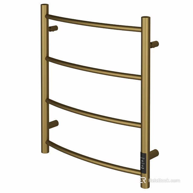 Modern Gold Bathroom Towel Rack With Multi tiered Design And Metal Construction 3d model 