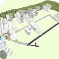 Vanke Village Multi Story Residential Building With White Orange Exterior And Green Trees