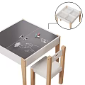Kids Wooden Study Table with Matching Chairs for Activity and Play Room