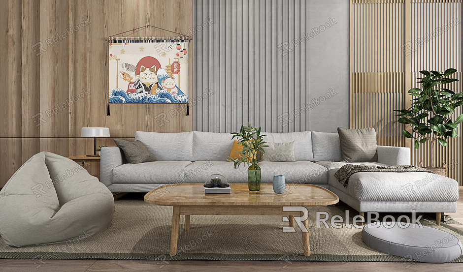 Japanese Sofa Coffee Table Combination Sofa model