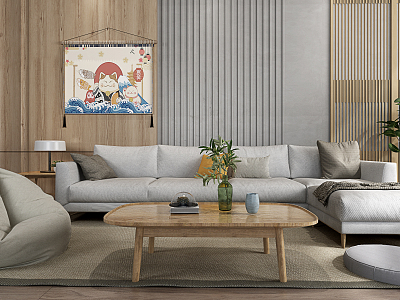 Japanese Sofa Coffee Table Combination Sofa model