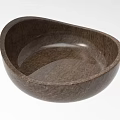 Elegant Decorative Ornaments Set Featuring Brown Wooden Bowl with Textured Surface for Home Decor