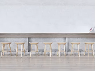 Modern Bar Chair Combination Bar Counter 3d model