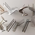 Modern Staircase Designs Featuring Spiral Straight And Curved Types With Metal Railings