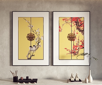 New Chinese-style Plant Painting Hanging Painting Decorative Painting 3d model