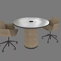 Comfortable Beige Office Chairs With Wheels For Office Meeting Room And Round Table