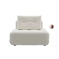Cream Colored Upholstered Sofa Set With Soft Cushions Modern Design And Red Trim
