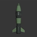 Green And Black Military Missile With Tail Fins And Cylindrical Body Structure Design