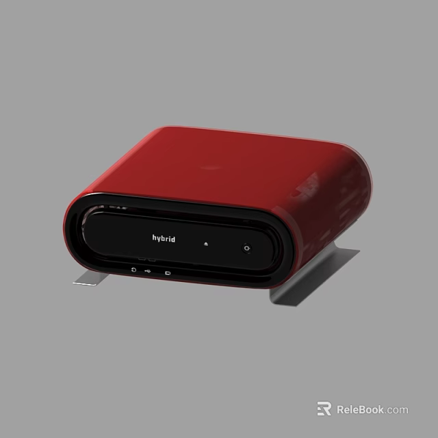Hyundai Red Bluetooth Speaker With Square Design And Black Panel Control Buttons 3d model 