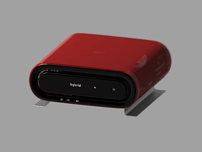 Hyundai Red Bluetooth Speaker With Square Design And Black Panel Control Buttons 3d model