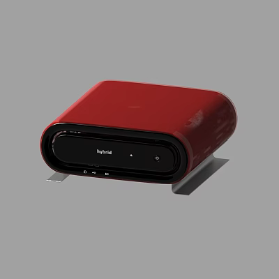 Hyundai Red Bluetooth Speaker With Square Design And Black Panel Control Buttons 3d model