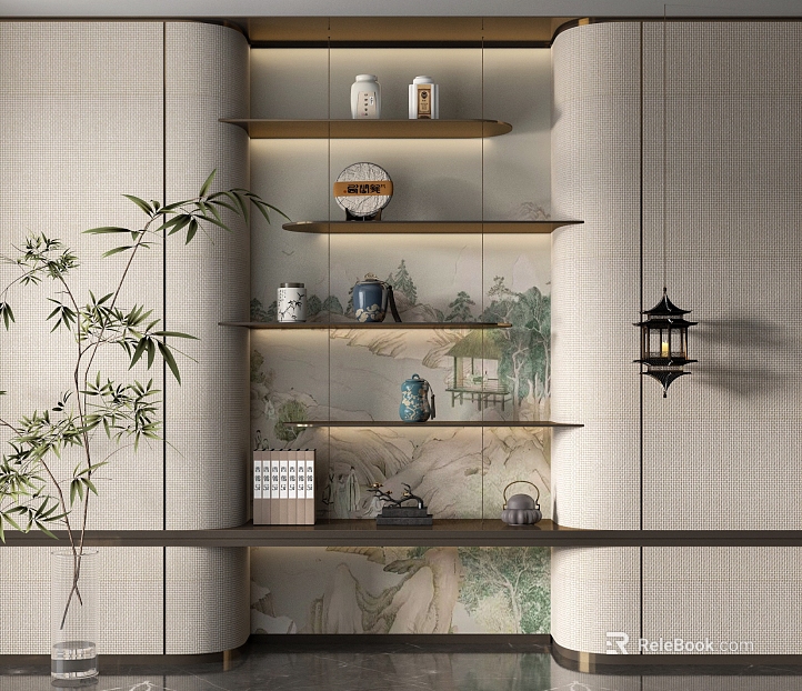 Light Luxury Decorative Cabinet Tea Cabinet Layer Rack texture