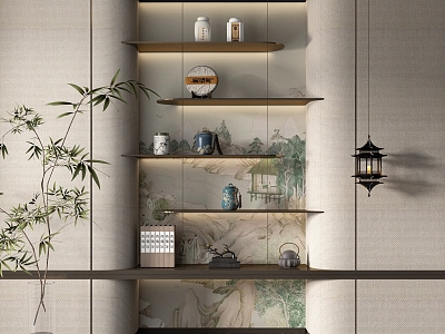 Light Luxury Decorative Cabinet Tea Cabinet Layer Rack model