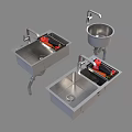 Stainless Steel Kitchen Sink Double Bowl Design With Faucet And Drainer