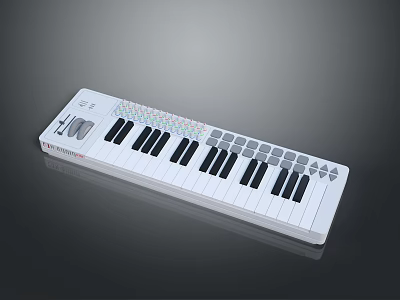 Arturia KeyStep 37 White MIDI Controller with Black White Keys and Colorful Buttons 3d model