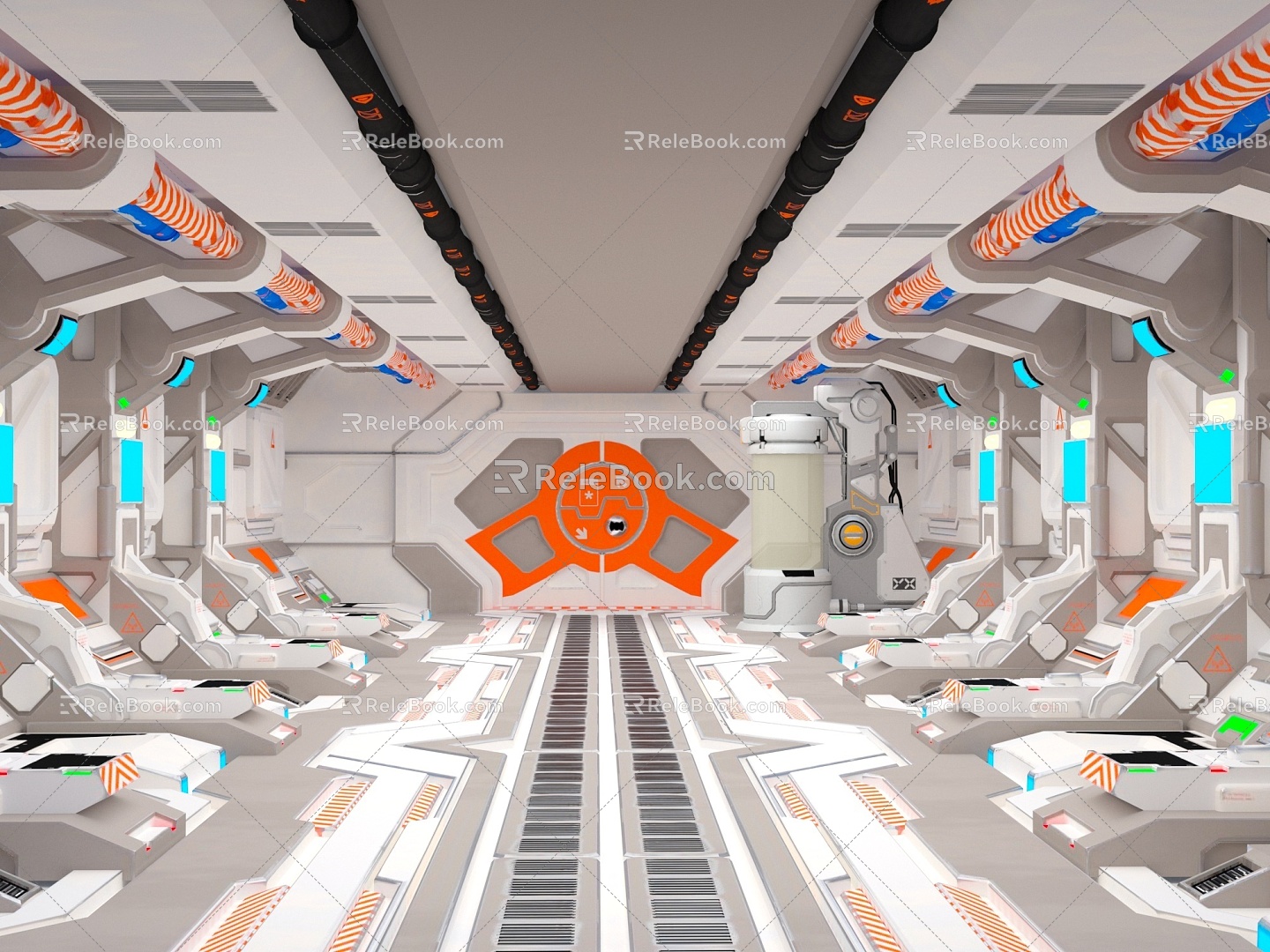 Modern Sci-Fi Passage Airport Passage Sci-Fi Away 3d model