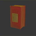 Stylish Red Clothing Accessory Storage Box With Golden Decorative Design