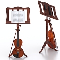 Violin Musical Instrument Music Score Rack 3d model