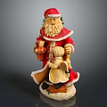 Festive Christmas Decorative Figurine Set With Santa Claus And Child