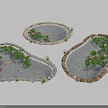 Natural Style Water Fountain With Stone Edged Ponds Lily Pads And Calm Water