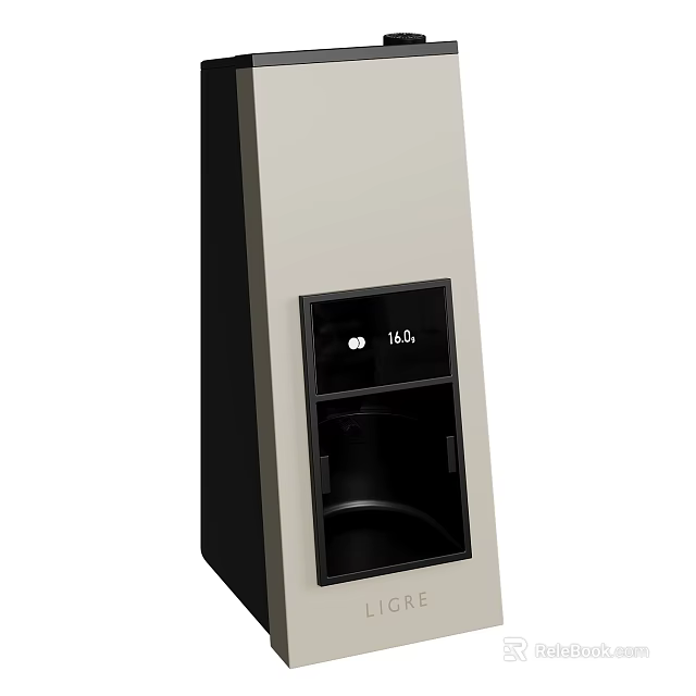 Modern LIGRE Water Dispenser with Digital Temperature Display and Beige Black Design for Home Use 3d model 