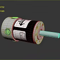 Cylindrical Metal Mechanical Device With Silver Housing Black Section And Shaft