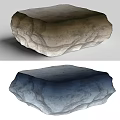 Natural Stone Coffee Table With Gradient Color And Textured Surface 3d model