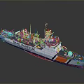Shahid Qaveh Nik Patrol Boat Model With White Gray Orange Red Hull And Radar Antenna