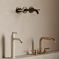Sleek Modern Faucets in Black White and Brass Styles Including Wall Mounted and Countertop Designs
