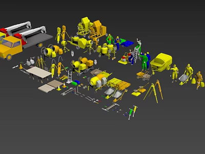 Comprehensive Collection of Various Construction Tools Engineering Equipment and Machinery Models 3d model