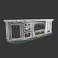 Traditional Wooden Entryway Side Cabinet with Marble Countertop and Storage Drawers