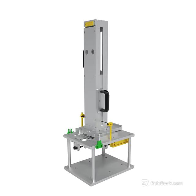 Mechanical Equipment With Metal Stand Platform And Yellow Components 3d model