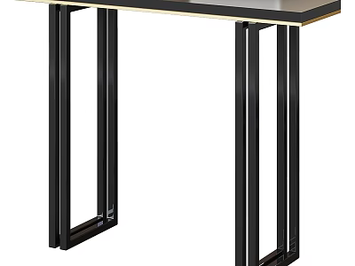 Functional Desk with Black Metal Frame and Sleek Modern Design for Home Office Use 3d model