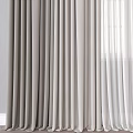Modern Gray Curtains With Sheer White Panels For Living Room Window