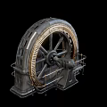 Modern generator wheel old generator wheel for steam engine power generation 3d model