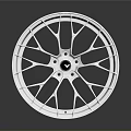 Silver Alloy Wheel Rim With Modern Spoke Design And Shiny Finish Automotive Accessory